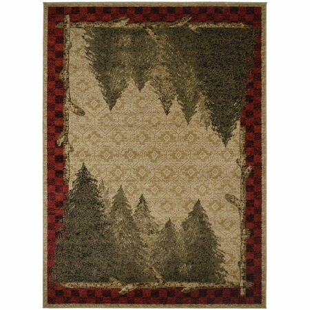SLEEP EZ 7 ft. 10 in. x 9 ft. 10 in. American Destination Forest Antique Area Rug SL3082663